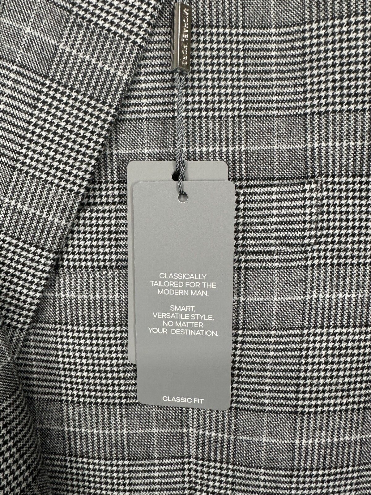 MICHAEL KORS Sport Coat Mens Size 42R Black White Plaid Classic Fit NWT