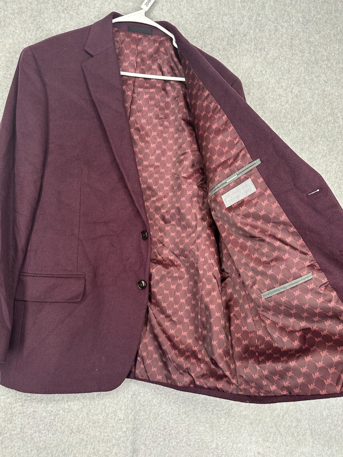 MICHAEL KORS Sport Coat Mens Size 48R Burgundy Wool Silk Cashmere Classic NWT