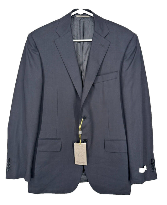 Canali Siena Solid Classic Fit Sport Coat Navy Mens Size 48 7 R NWT $1645 FLAW!