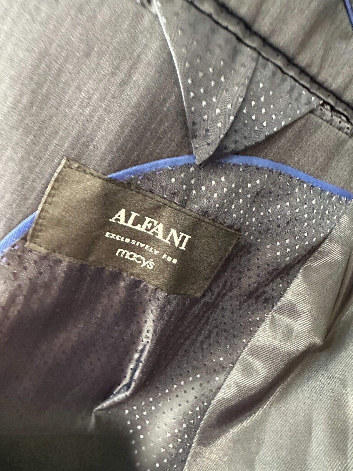 ALFANI Suit Jacket Size 42L Navy Pinstriped Slim Fit Stretch NWT AS3S1004