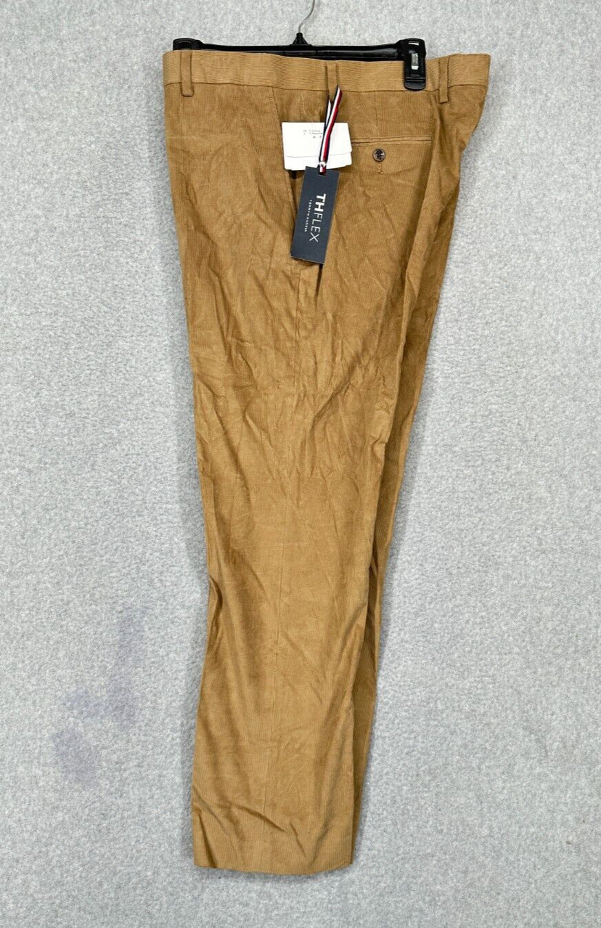 TOMMY HILFIGER Corduroy Pants Mens Size 34x30 Khaki Beige Modern Fit NWOT $95