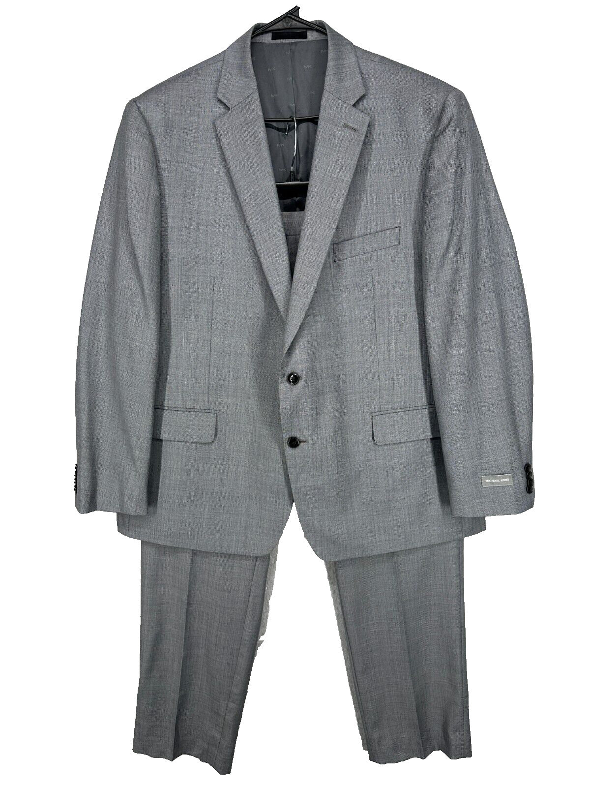 MICHAEL KORS Suit Mens Size 48R 38x30 Light Gray Classic Fit Wool Blend 2-Piece