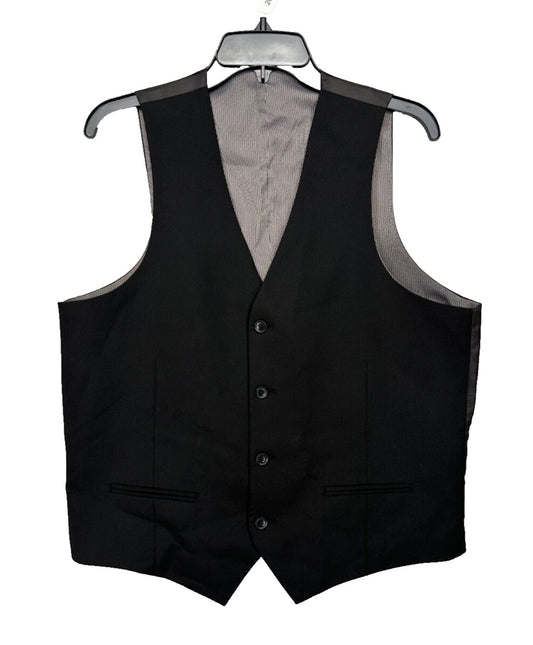 ALFANI Mens Vest Size Large Black Slim Fit Stretch Solid Suit Separate Vest