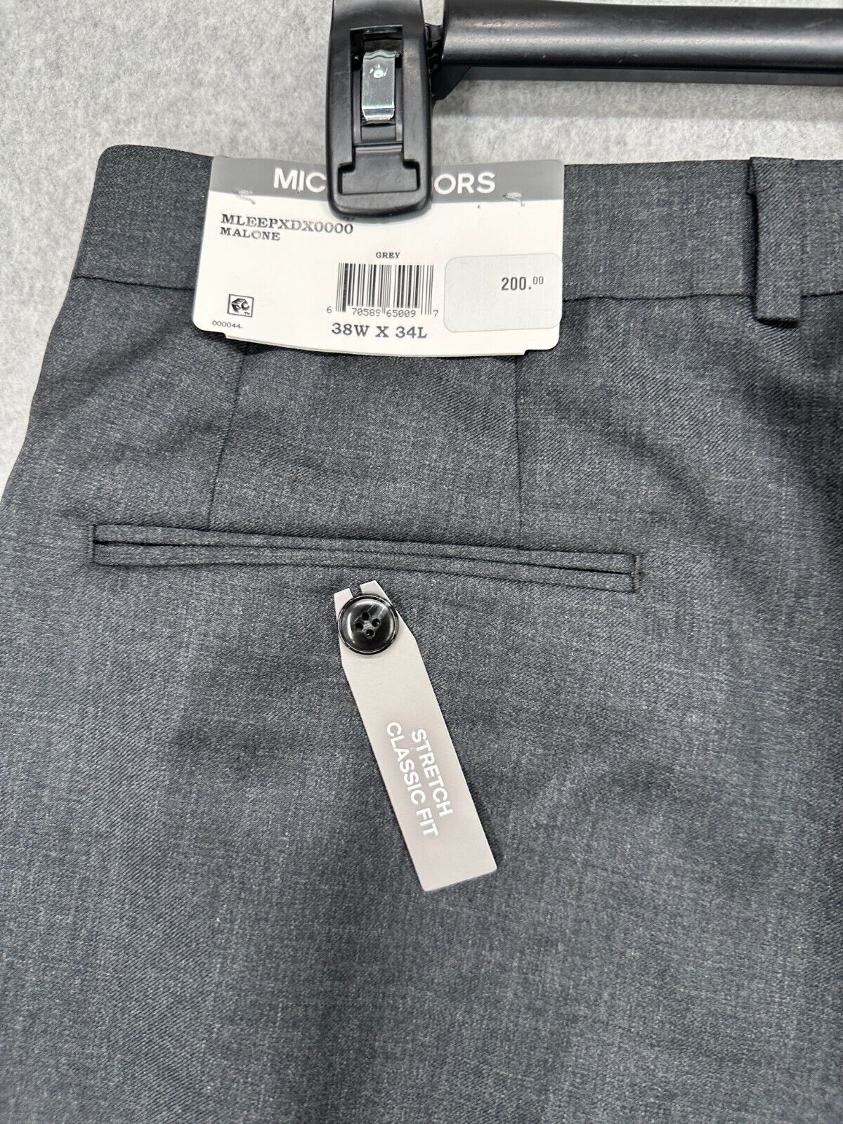 MICHAEL KORS Suit Pants Mens Size 38x34 Mid Gray Sharkskin Airsoft Classic Fit