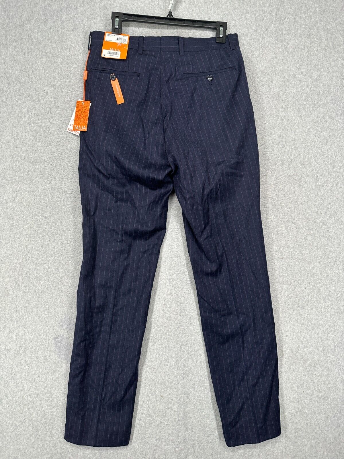 TALLIA Suit Pants Mens Size 30x32 Navy Purple Pinstriped Slim Fit NWT $175