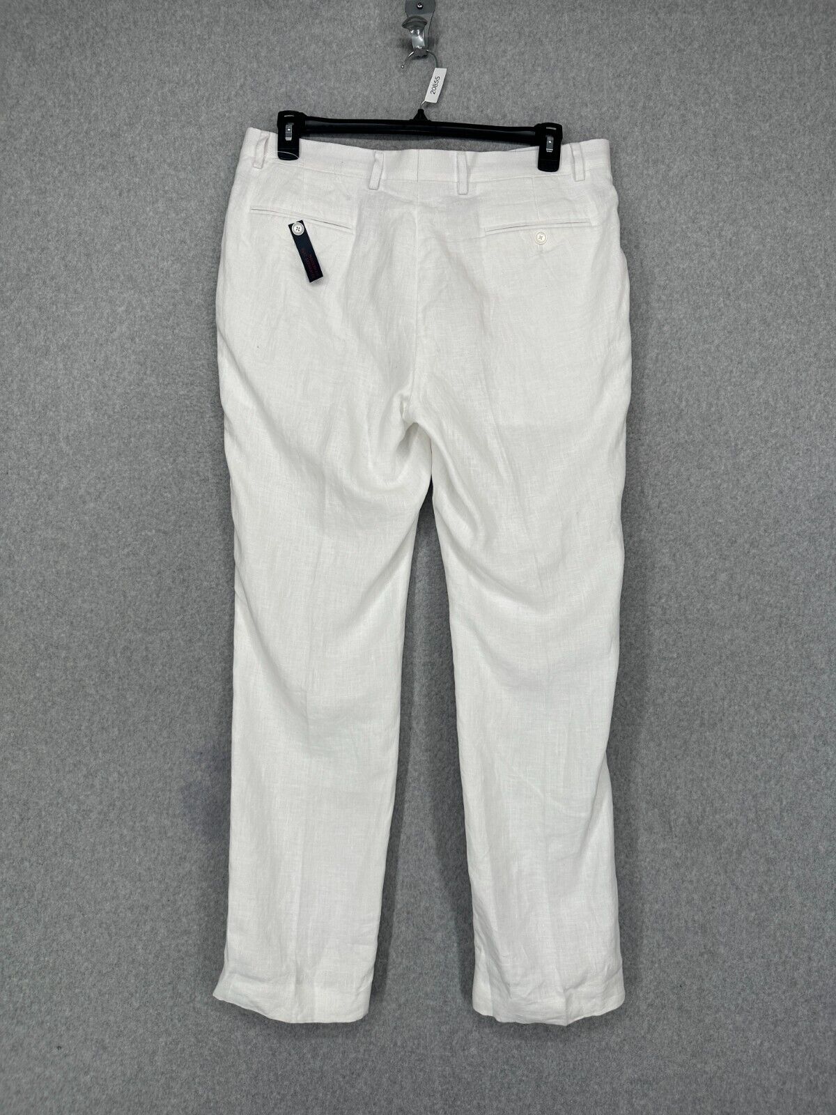 Tommy Hilfiger Dress Pants Mens 36x32 White  100% Linen Straight Leg FLAWS