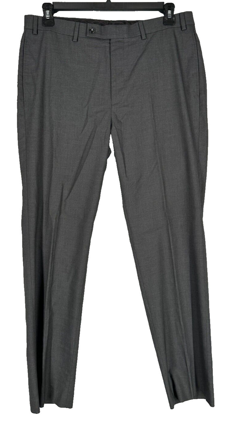 Calvin Klein Dress Pants Mens Size 36x32 Charcoal Straight Leg FLAW!