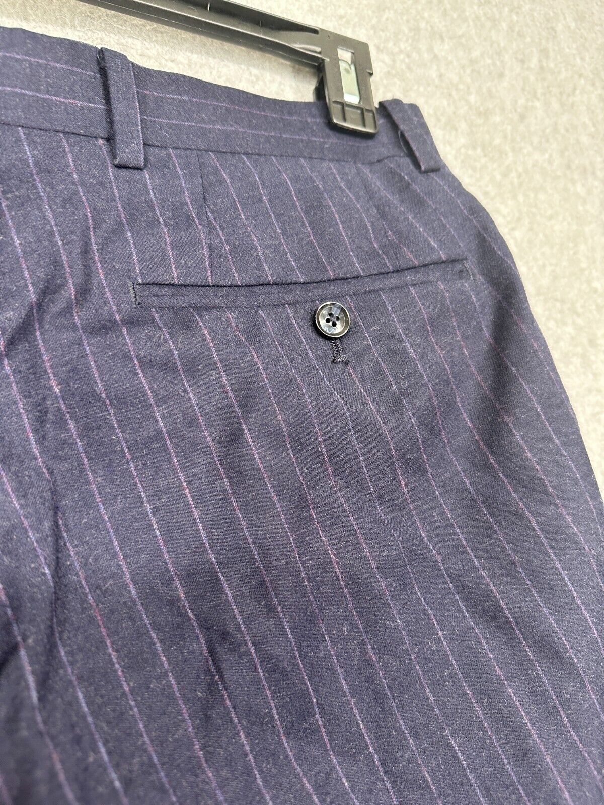 TALLIA Suit Pants Mens Size 30x32 Navy Purple Pinstriped Slim Fit NWT $175