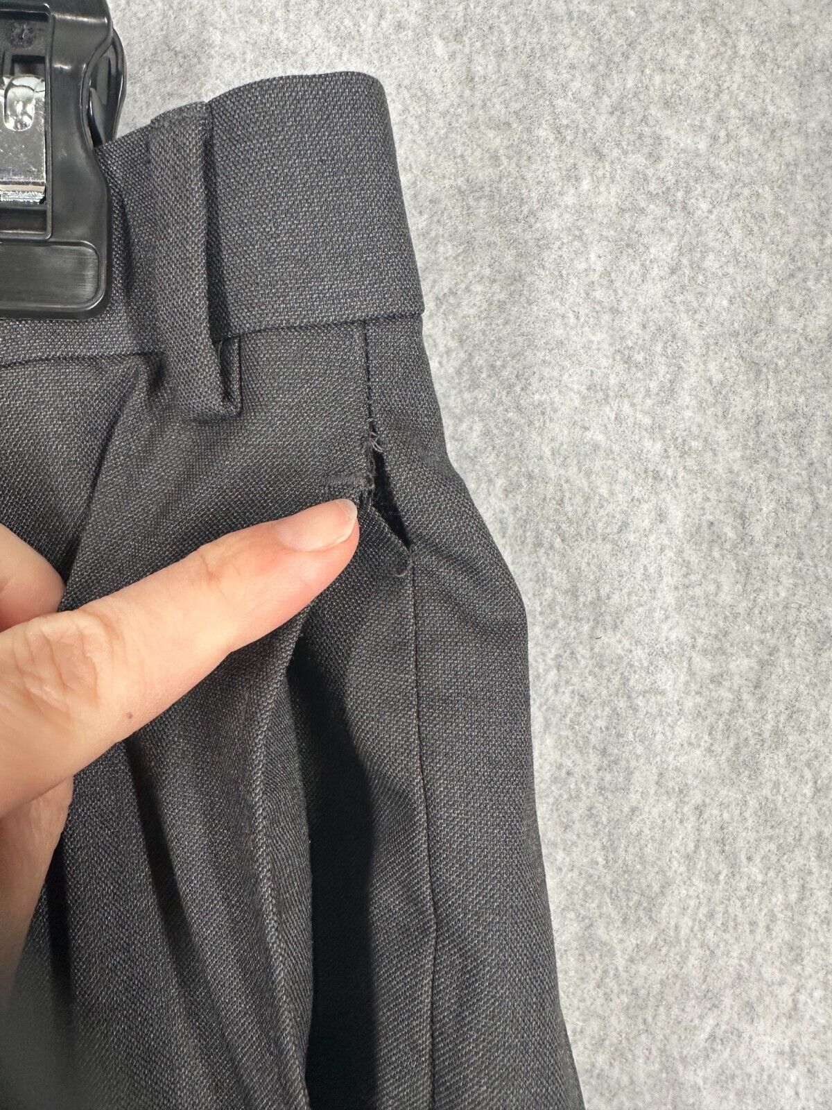 Calvin Klein Dress Pants Mens Size 36x32 Charcoal Straight Leg FLAW!