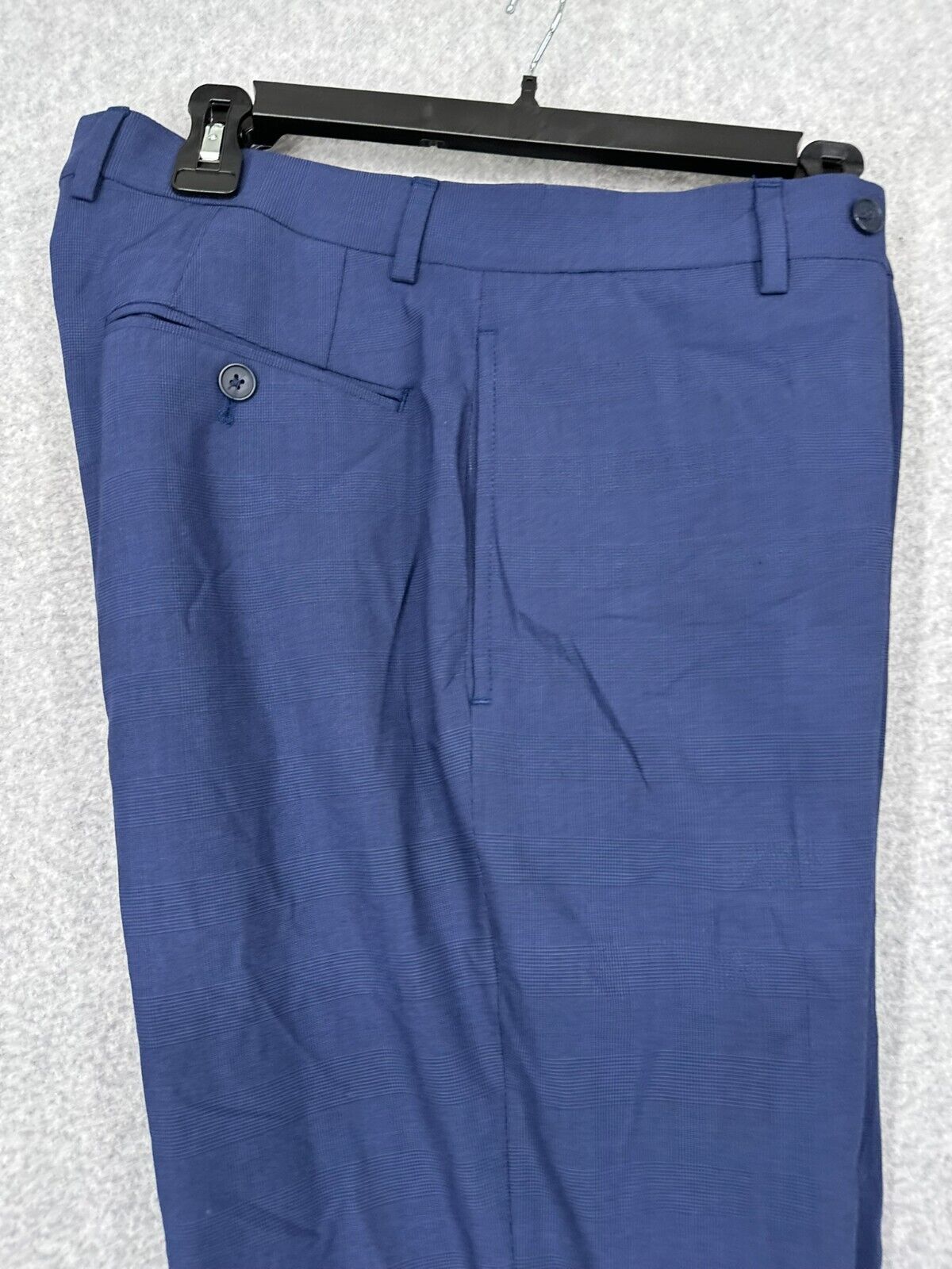 Calvin Klein Dress Pants Mens Size 34x32 Blue Plaid Slim Fit JEROME NWT